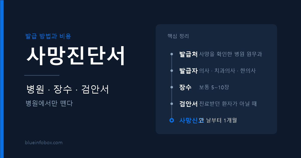 사망진단서 안내 — 발급 방법과 비용, 시체검안서 차이 정리